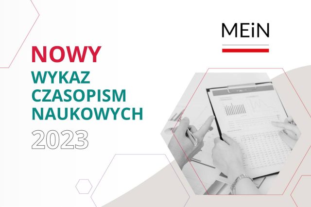 Nowy wykaz czasopism naukowych 2023 - baner z logo Ministerstwa Nauki i Szkolnictwa Wyższego